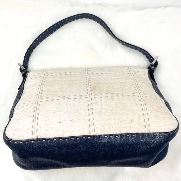 Fendi Black and Cream Shoulder Bag RARE mama baguette - Picture 2 of 15